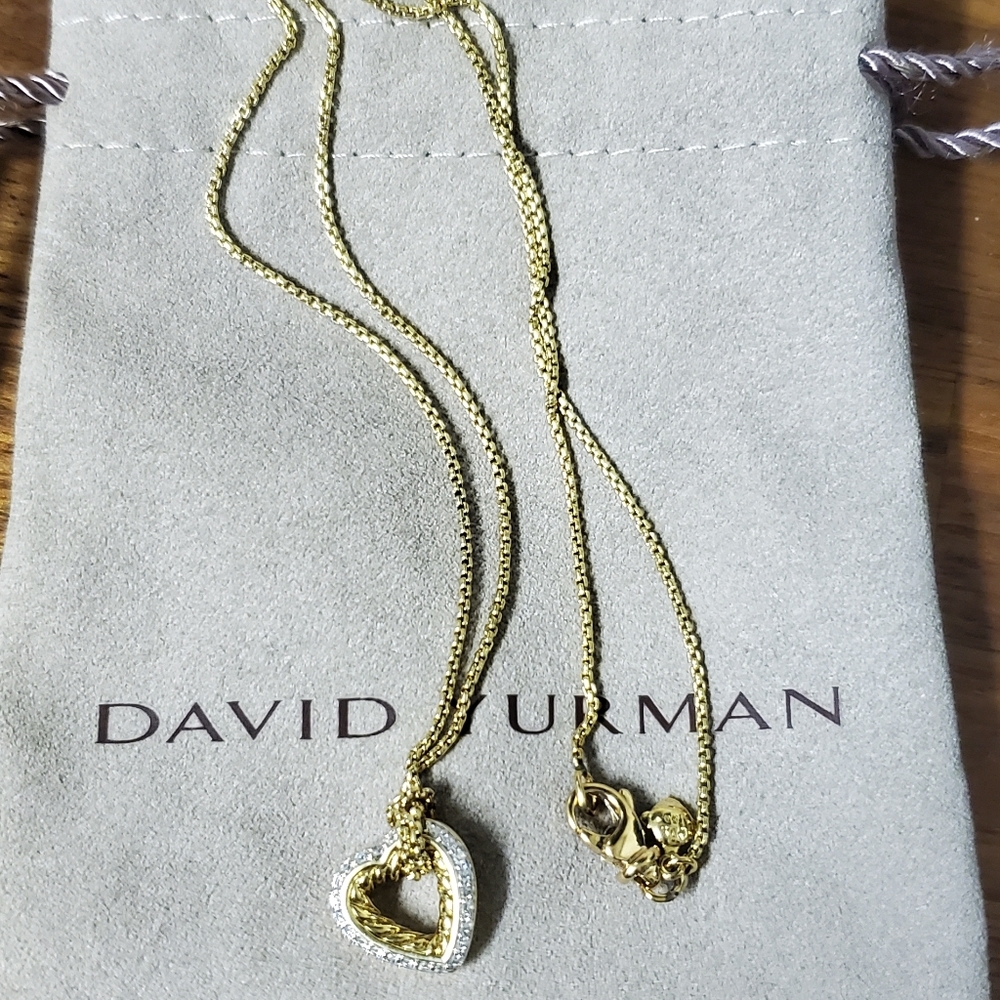 Authentic David yurman Diamond Gold 18K necklace